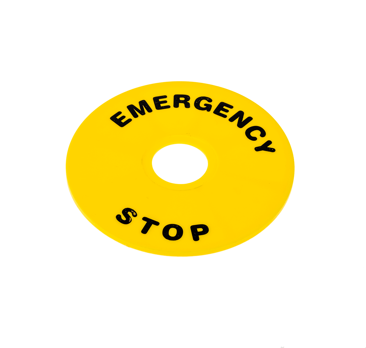 MTB2-F12. Табличка "Emergency Stop",  d22 мм,размер 90 мм, желтый (2 шт. в комплекте)