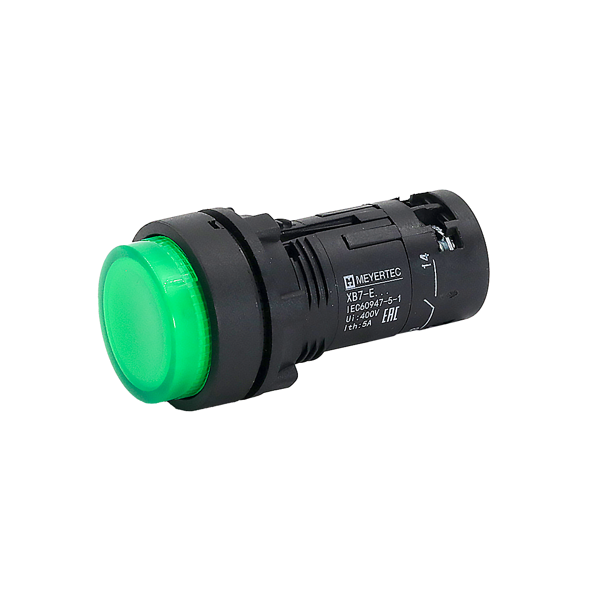 MTB7-EW33616. Кнопка зеленая выступающая с подсветкой, 1NO, 220V AC, IP54, пластик