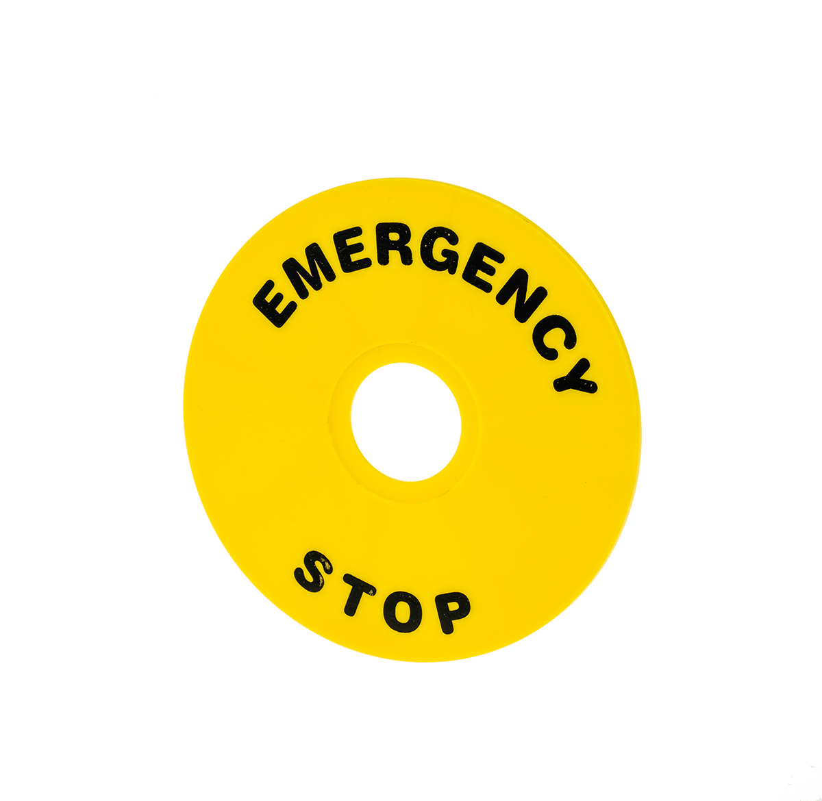 MTB2-F12. Табличка "Emergency Stop",  d22 мм,размер 90 мм, желтый (2 шт. в комплекте)