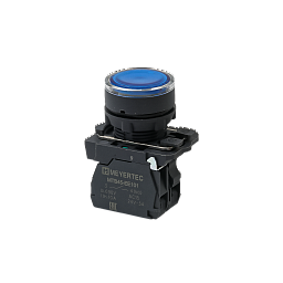 MTB5-AW36713. Кнопка синяя с подсветкой, 1NO, 220V AC/DC, IP65, пластик