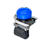 MTB4-BP61. Кнопка синяя в кожухе, 1NO, IP66, металл