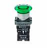 MTB2-BW3633. Кнопка грибовидная без фиксации, с подсветкой, 220V, 1NO, зеленый