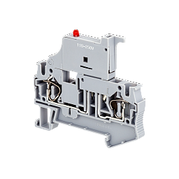 MTS-4F220. Клемма пружинная с держателем предохранителя, 4 мм², индикация 220В