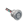 MT-PS22P01GR. Пьезокнопка, Ø22 мм, подсветка кольцом (зеленая/красная), 4х-проводная, NC, возврат, 24В AC/DC, IP68