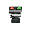 MTB4-BL8325. Кнопка двойная плоская, красная/зеленая, маркировка "I+O", 1NO+1NC, IP65, металл