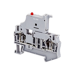 MTS-4F24. Клемма пружинная с держателем предохранителя, 4 мм², индикация 24В