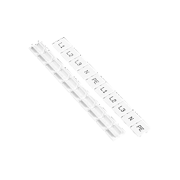 MTU-10ML. Маркировка клеммного ряда, ширина 10 мм (символы L1, L2, L3, N, PE) (уп. 100 шт.)