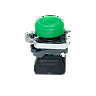 MTB4-BP31. Кнопка зеленая в кожухе, 1NO, IP66, металл