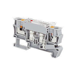 MTP-4F220. Клемма push-in с держателем предохранителя, 4 мм², индикация 220В