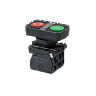 MTB5-AW83753. Кнопка двойная плоская с подсветкой, красная/зеленая, маркировка "I+O", 1NO+1NC, 220V AC/DC, IP65, пластик