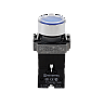 MTB2-BWF3671. Кнопка плоская синяя с подсветкой, 24V AC/DC, 1NO, IP67, металл