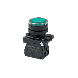 MTB5-AW33711. Кнопка зеленая с подсветкой, 1NO, 24V AC/DC, IP65, пластик