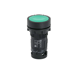 MTB7-EH35. Кнопка плоская зеленая с фиксацией, 1NO+1NC, IP54, пластик