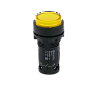 MTB7-EW35616. Кнопка желтая выступающая с подсветкой, 1NO, 220V AC, IP54, пластик