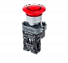 MTB2-BW4614. Кнопка грибовидная без фиксации, с подсветкой, 24V, 1NC, красный