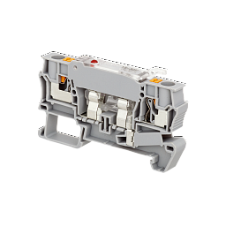 MTP-4F24. Клемма push-in с держателем предохранителя, 4 мм², индикация 24В