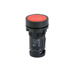 MTB7-EH45. Кнопка плоская красная с фиксацией, 1NO+1NC, IP54, пластик