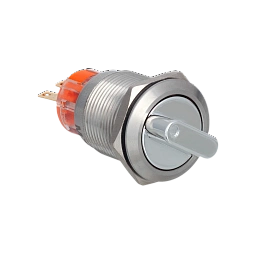 MT67-BD411. Переключатель в 2 положения с возвратом, короткая ручка, 1NO+1NC, IP67, нержавеющая сталь