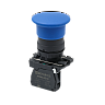 MTB5-AC61. Кнопка грибовидная синяя, 40 мм, пружиный возврат, 1NO, IP65, пластик
