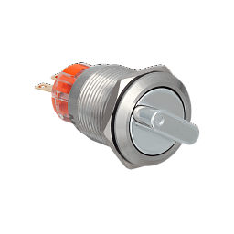 MT67-BD211. Переключатель в 2 положения с фиксацией, короткая ручка, 1NO+1NC, IP67, нержавеющая сталь