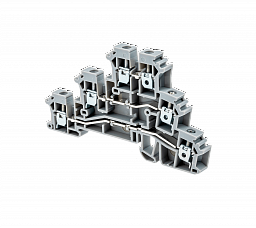 MTU-TR2.5. Клемма винтовая трехуровневая, 2.5 мм², серая