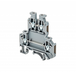 MTU-D2.5. Клемма винтовая двухуровневая,  2.5 мм², серая