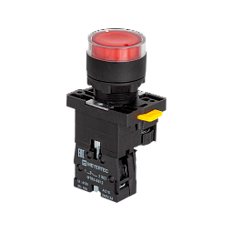 MTB2-EW34623. Кнопка красная с подсветкой, 1NС, 220V AC/DC, IP54, пластик