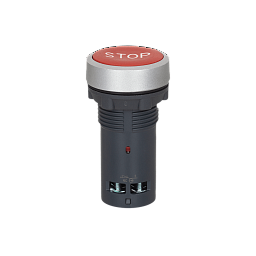 MTB8-EA41625. Кнопка плоская красная, маркировка "STOP", 1NO+1NC, IP54, пластик