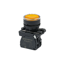 MTB5-AW35713. Кнопка желтая с подсветкой, 1NO, 220V AC/DC, IP65, пластик