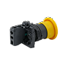 MTB5-AC51. Кнопка грибовидная желтая, 40 мм, пружиный возврат, 1NO, IP65, пластик