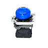 MTB4-BP61. Кнопка синяя в кожухе, 1NO, IP66, металл
