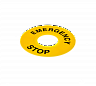 КОМПЛЕКТ ТАБЛИЧЕК MTB2-F07 (2 ШТ.). Табличка "Emergency Stop" для кнопки, d22 мм, размер 60 мм, желтый (2 шт. в комплекте)
