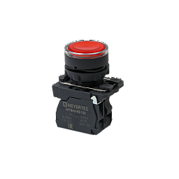 MTB5-AW34721. Кнопка красная с подсветкой, 1NС, 24V AC/DC, IP65, пластик