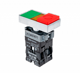 MTB2-BW8461. Кнопка двойная с подсветкой 24V, выступающий толкатель