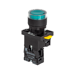 MTB2-EW33613. Кнопка зеленая с подсветкой, 1NO, 220V AC/DC, IP54, пластик