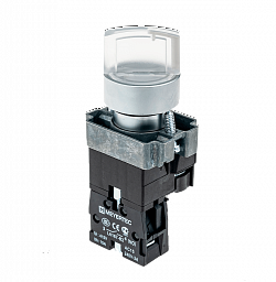 MTB2-BK2763. Переключатель с подсветкой, с фиксацией, 220V AC/DC, белый, 2 положения, 1NO