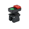MTB5-AL8425. Кнопка двойная выступающая, красная/зеленая, маркировка "I+O", 1NO+1NC, IP65, пластик